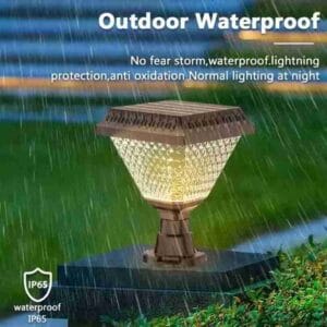 Solar Gate Light Installed on Pillar – Outdoor Decorative Lighting