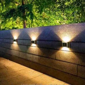 solar up down wall light installation view