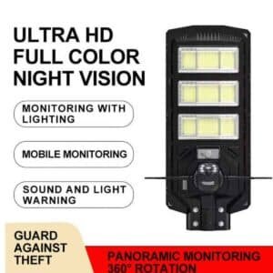 5MP 4G CCTV camera with night vision in solar street light