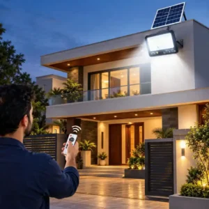 solar flood light 200 watt installed